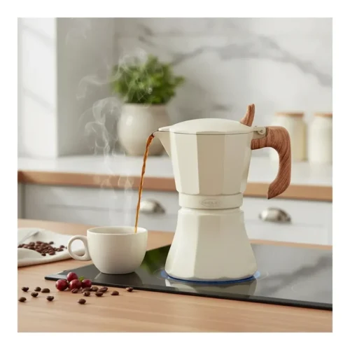 Cafetera italiana Oroley Petra Cream 9 tazas